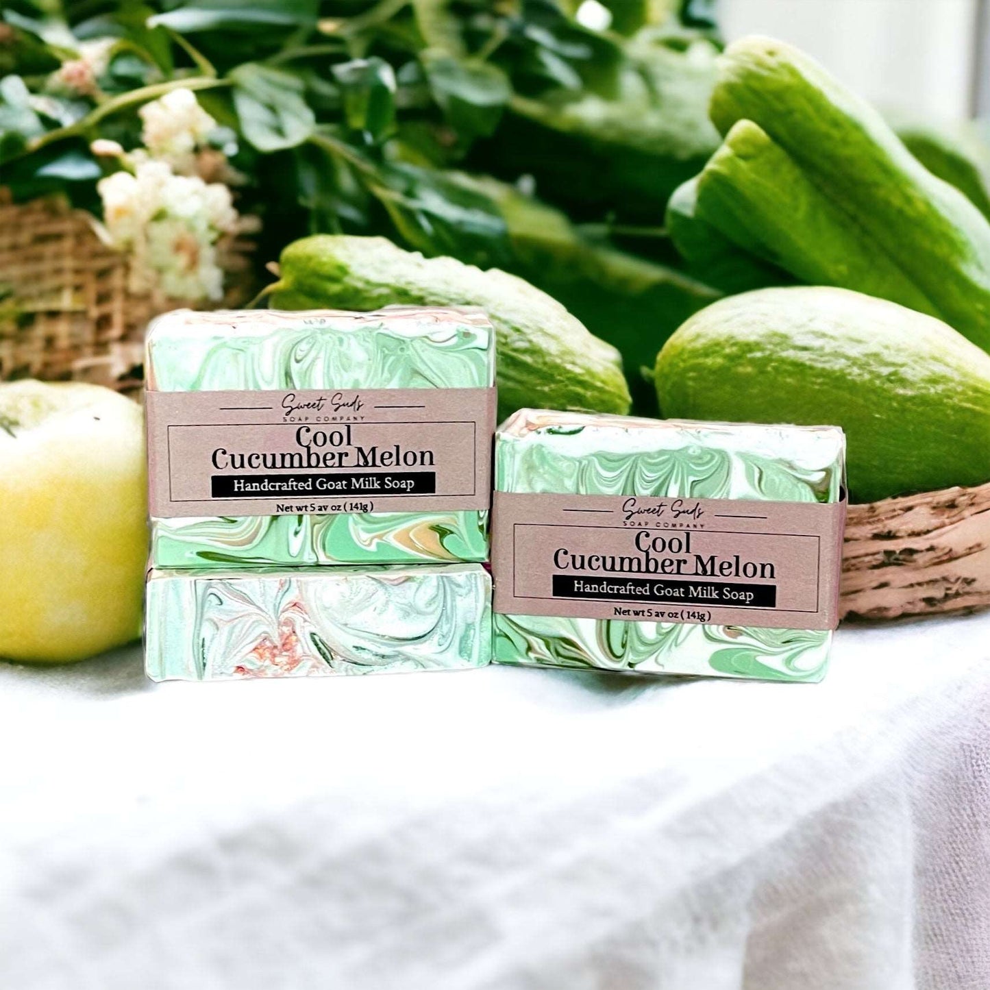 a couple of soaps sitting on top of a table