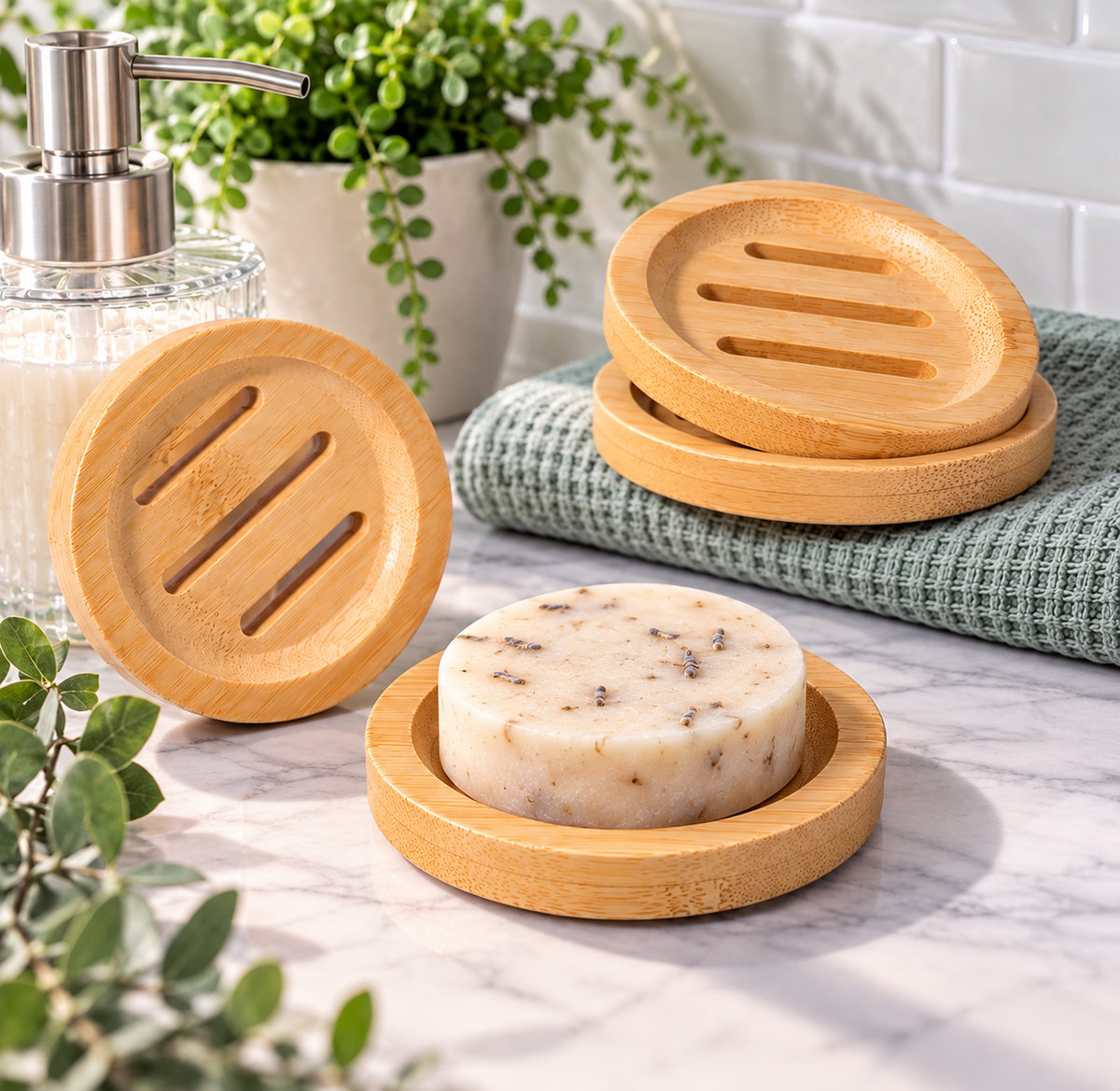 Bamboo Soap Dish (Round)